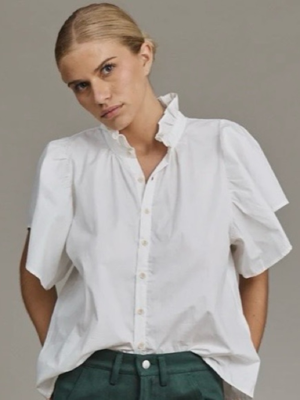 ACACIA Mimi top in white Linen